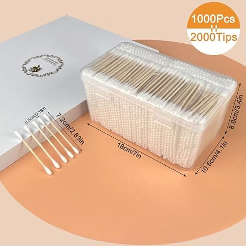 Garrelett 1000 Count Organic Cotton Swabs with Durable Stick, Storage Box | Soft Cotton Buds With Durable Bamboo Sticks for Outer Ear Care, Makeup Cleanup, Nails, Crafts, Travel and Detail Cleaning thumbnail 5