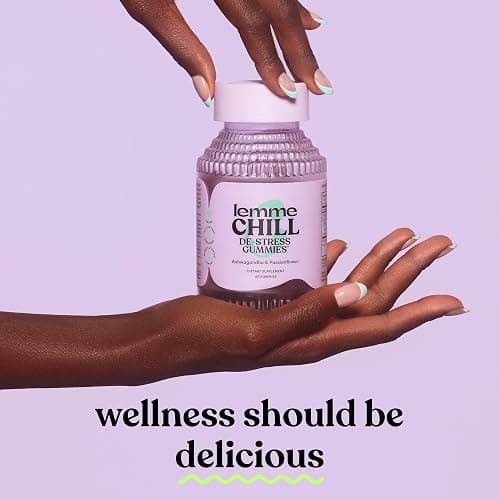Lemme Chill Stress Relief Gummies with 300mg KSM-66 Ashwagandha, Lemon Balm, Passionflower & Goji to Support Relaxation, Healthy Cortisol & Sleep - Gluten-Free, Non-GMO, Mixed Berry (60 Count) thumbnail 7