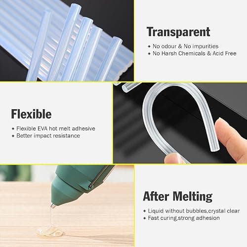 600 Pack Mini Hot Glue Sticks, 4" Long x 0.27" Diameter Glue Sticks for Mini Glue Guns, Multipurpose for Wood, Metal, Glass, Plastic, Floral, Fabric, Leather, Foam, Floral thumbnail 4