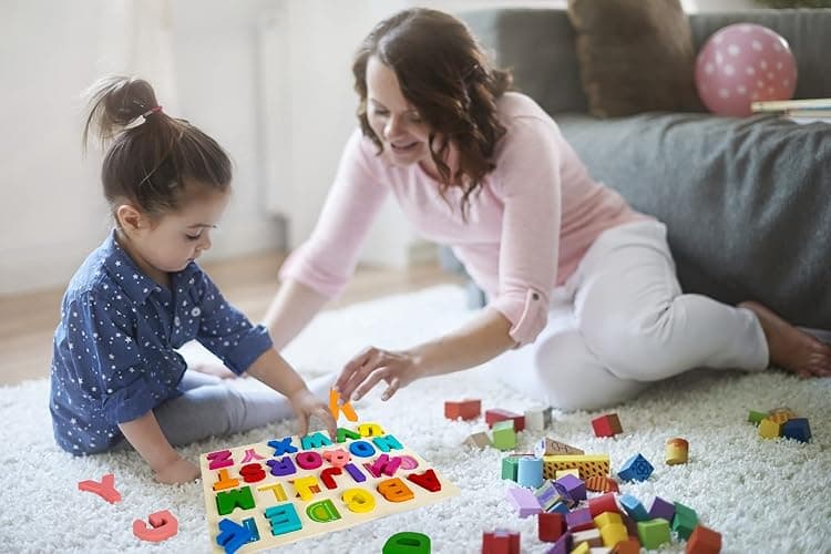 Alphabet Puzzle Wooden Puzzles for Toddlers 3 4 5 Year Old, ABC Puzzle Shape Alphabet Learning Puzzles Toys with Puzzle Board & Letter Blocks, Preschool Educational for Girls Boys thumbnail 2