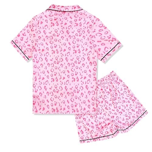 QPANCY Kids Satin Pajamas Sets Baby Boy Girl Button-Down Silk Sleepwear 2 Piece Short Sleeve Loungewear Clothes Set thumbnail 2
