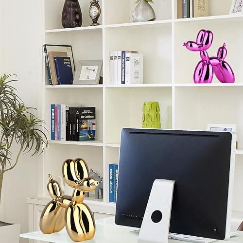 XIAOMAGG Balloon Dog Sculpture Modern Home Decor Collectible Figurines Funky Statues for Bedroom Trendy Animal Decor for Coffee Table Living Room Decor Art Resin Decor Office Standing Desk Decor thumbnail 6