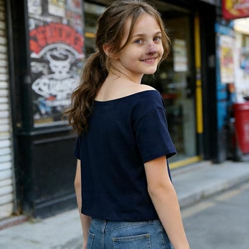 Weripoah Off The Shoulder Tops for Girls Cute Shirts for Teens Graphic Number Tees for Teen Oversized Jersey Y2K Shirt thumbnail 5