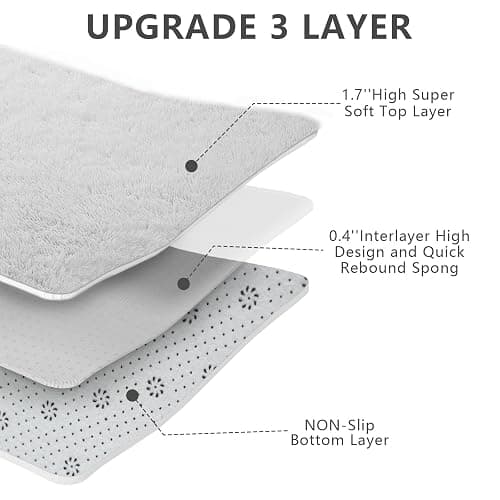 Shag Area Rugs for Bedroom Living Room,4X6 Ultra Soft White Fluffy Area Rugs for Dorm, Indoor Carpet Nursery Rugs for Kids Room Home Decor,White thumbnail 6