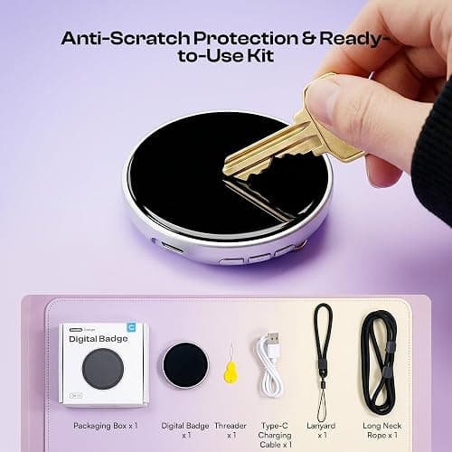 Caydo 2.24inch Digital Badge Pin with Touch Screen LED Display | Smart Button for Anime Style Wearable, Customizable Photo Slideshow GIF & Video for Fan Events, Ita Bags, Cosplay thumbnail 9
