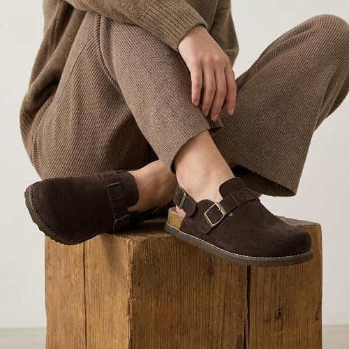 CUSHIONAIRE Brooklyn Genuine Suede Slingback Clogs for Women with Buckle thumbnail 6