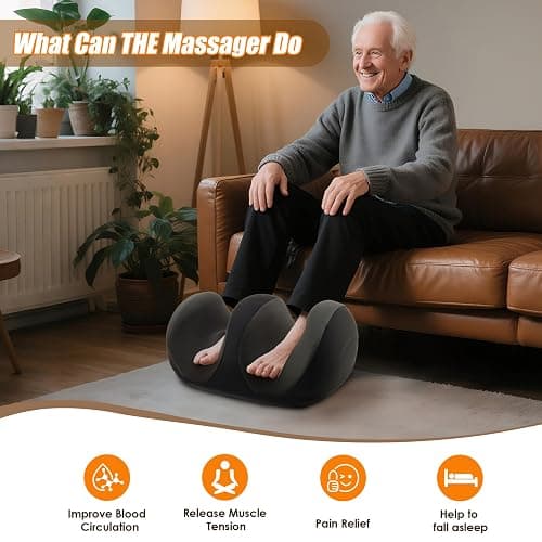 CCHYF Foot Massager with Heat, Shiatsu Kneading Foot and Calf Electric Massager Machine with Roller, Massage Feet/Arm/Calf/Ankle for Relax, Plantar Fasciitis, Pain Relief, Gifts for Women & Men, Black thumbnail 8