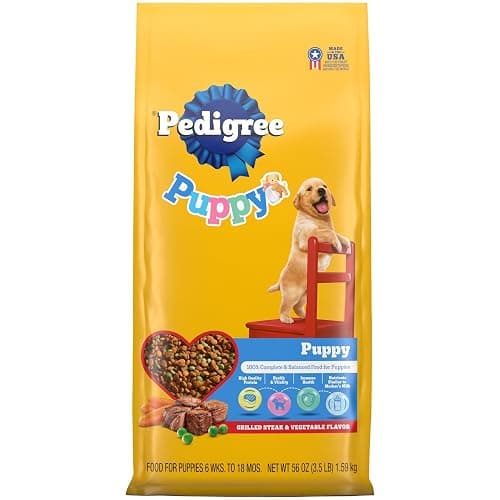 Pedigree Puppy Dry Puppy Food, Grilled Steak and Vegetable Flavor, 3.5 lb. Bag - Image 1