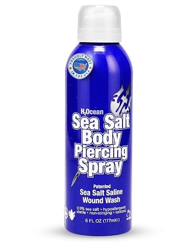 H2Ocean Sea Salt Body Piercing Spray - Saline Piercing Spray for Piercings & Body Modifications - Drug-, Preservative- & GMO-Free Vegan Piercing Aftercare - 6 oz - Image 1