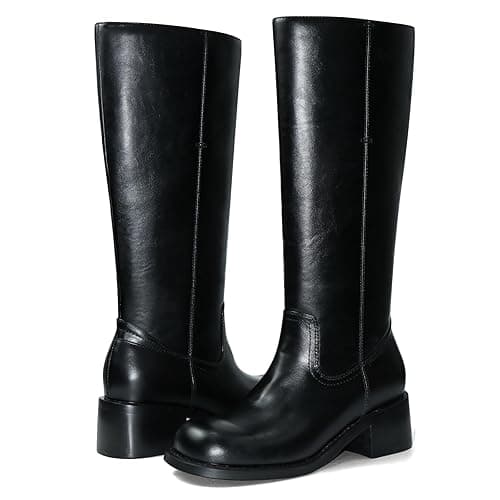 VBDB Women's Knee High Boots Square Toe Chunky Block Heel Long Boots for Women Comfortable Low Heel Womens Boots thumbnail 6