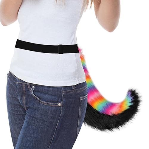 COSYEARS Faux Fur Animal Fox Wolf Tail Fursuit Furry Handmade Fluffy Plush Costume Accessories Halloween Party thumbnail 2