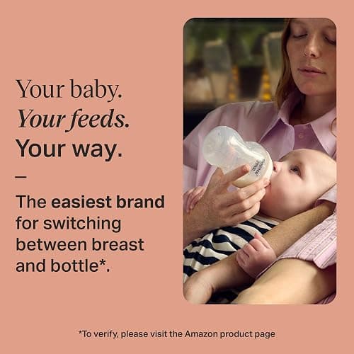 Tommee Tippee Natural Start Baby Bottles for 0m+, Pack of 6 260ml Baby Bottles, with Slow Flow Breast-Like Teat for a Natural Latch, Self-Sterilising and BPA Free, Baby Feeding Essentials thumbnail 3