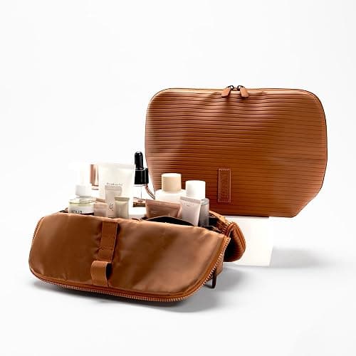 THE VERTI-Vertical Waterproof Makeup & Toiletry Bag | 23-Pocket Organizer with Upright, Fold-Down Design for Skincare, Toiletries & Essentials (Mahogany) thumbnail 6
