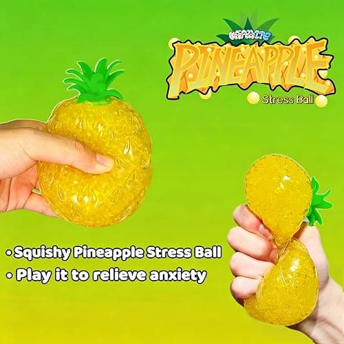 Pineapple Squishy Stress Balls (1 Pack) Fruit Stress Squishy Ball | Pineapple Squishy Stress Balls for Adults, Ideal for Vase Filler, Home Decor, Christmas Decor, Easter Basket Stuffers thumbnail 4