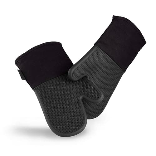 HexClad Silicone Oven Mitt Set, 2-Pack, Heat Resistant to 500ºF, Black - Image 1
