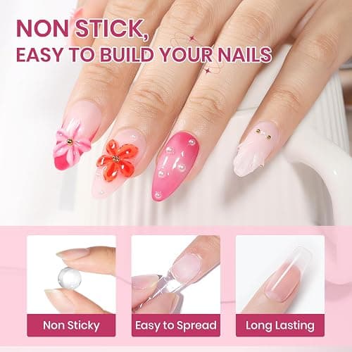 SUPWEE 3D Sculpting Gel for Nail Art, Clear White Non Stick Hand Hard Gel | Modeling Gel for Nails Home Manicure, Nail Salon, Nail Charms, Extension, Carving, Molding, Solid Builder Gel thumbnail 7