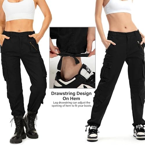 Jawtut Womens Cargo Pants Army Combat Work Pants with 8 Pockets Casual Cotton Ripstop Construction Pants thumbnail 4