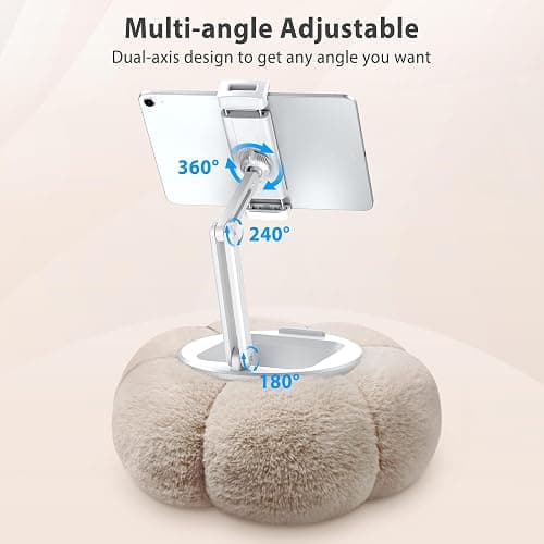 CreaDream Pumpkin Tablet Pillow Stand, Kindle Holder, Adjustable Kindle Stand for Bed with Detachable Snack Bowl, Compatible with 4.7"-13" IPad, Tablet, Phone(Khaki) thumbnail 3