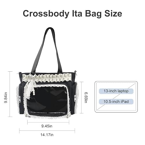KJEYOB Ita Bag,DIY Clear Pin Display Bag with Insert and Accessories,Anime Kawaii Ita Crossbody Purse,Women Y2K Shoulder Bags thumbnail 2