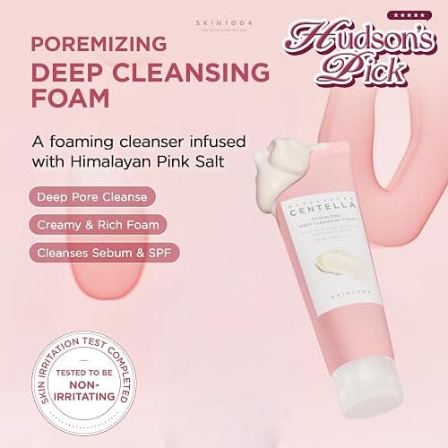 [Hudson's Pick] SKIN1004 Poremizing Deep Cleansing Foam, Makeup Remover, Korean Face Cleanser with Himalayan Pink Salt & Centella for Facial Pore Cleansing, Korean Skin Care, 4.23 fl.oz, 125ml thumbnail 2