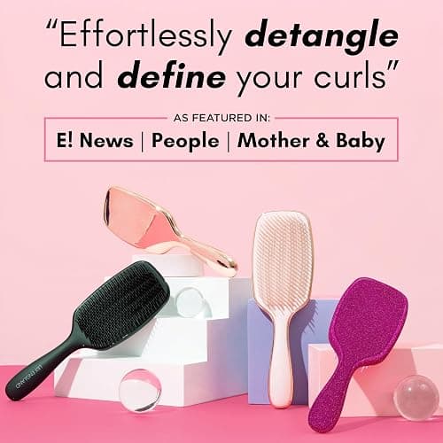 Lily England Detangling & Styling Brush - Pain-Free Brush for Curly Wet & Dry Hair With Flexible Bristles - Easy to Hold Rose Gold Brush for Women's 3c to 4c Curls thumbnail 2
