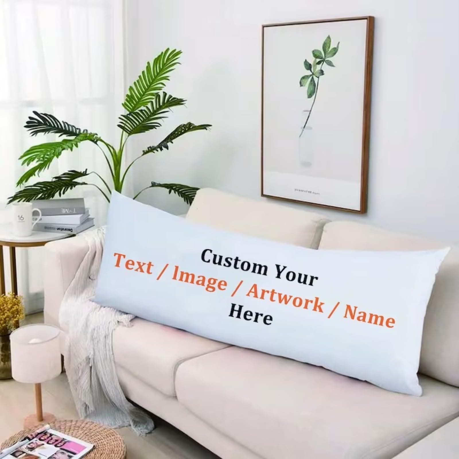 Custom Body Pillow Cover, Custom Photo Pillow Case, Personalized Throw Pillow Cover with Picture for Adults Christmas Keepsake thumbnail 3