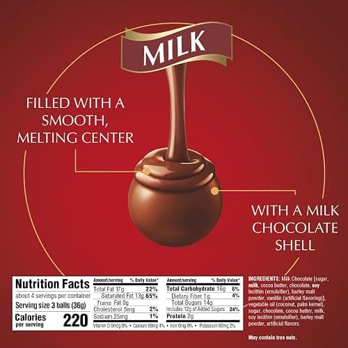 Lindt, Milk Chocolate Candy Truffles, Milk Chocolate with Smooth, Melting Truffle Center, 5.1 Ounce thumbnail 2