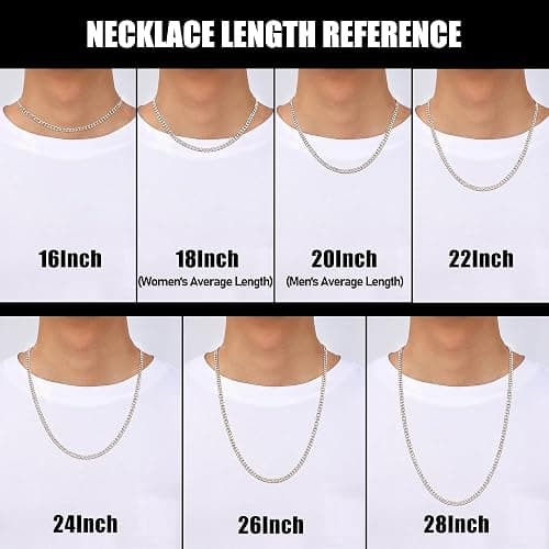 Fiusem 3.5mm Cuban Link Chains for Men, Silver Tone/Black/14K Gold Plated Stainless Steel Necklace Chain, Mens Necklace 16, 18, 20, 22, 24, 26, 28 Inch thumbnail 3