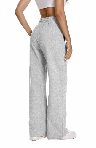 Auriviz Womens High Waisted Drawstring Sweatpants Straight Leg Pants Side Hidden Pockets Sweat Pants 30‘’ Inseam thumbnail 3