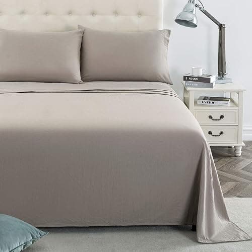 Lanest Housing Twin XL Sheet Set, 2400 Thread Count Soft Deep Pocket Microfiber Sheets, College Dorm Sheets, 3 Pieces Taupe Bedding Sheet & Pillowcases Sets thumbnail 2