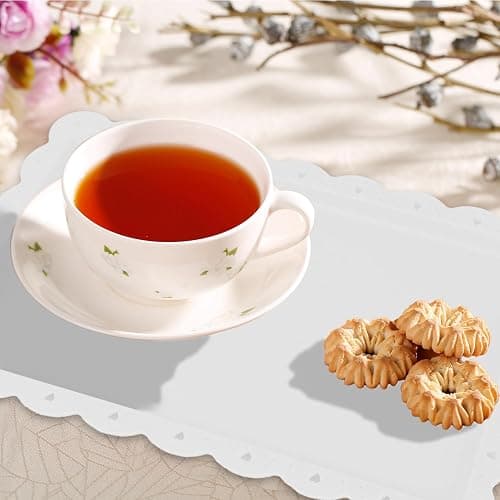 Food Tray, 12 Pack Serving Tray Serving Platter Fruit Dessert Plates, Plastic Serving Trays Rectangle Dessert Trays for Party, Wedding, Restaurant, 14.4" X 9.3" (White) - White thumbnail 7