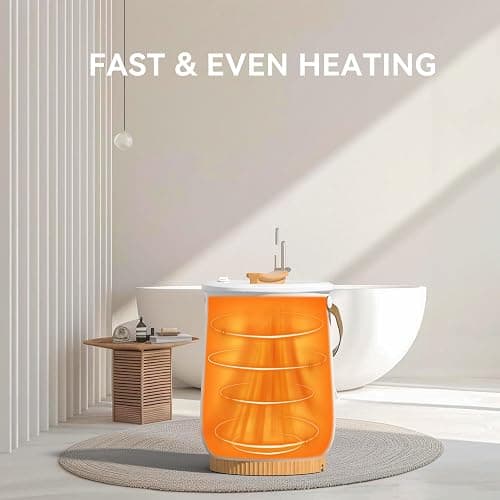 Large Towel Warmer for Bathroom, Luxury Heated Towel Warmer Bucket for SPA, Auto Shut Off, Fits Up to Two 40"X70" Oversized Towels, Bathrobes, Blankets, PJ's and More, Best Ideal Gifts - White, 20L thumbnail 5