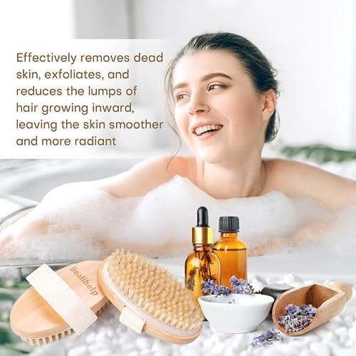 2 Pack Dry Brushing Body Brush, Natural Bristle Exfoliating Brush with Massage Nodes, for Lymphatic Drainage and Improving Skin Health and Reduces Acne thumbnail 7