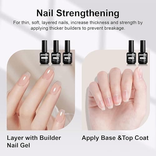 JODSONE 15ML Base Coat Top Coat and Builder Gel 3 PCS Gel Polish for Salon and Home Use thumbnail 5