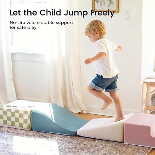 Tiny Land Soft Foam Climbing Blocks for Toddlers, 6-Piece Foam Blocks | Indoor Playground Baby Climbing Toys, Ideal Gift for Kids Activity Crawling and Sliding Foam Play Set (Morandi) thumbnail 4