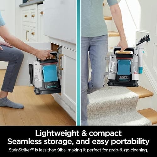 Shark StainStriker Portable Carpet, Upholstery & Area Rug Cleaner with Pet Mess Tool, Stain & Odor Remover, Perfect for Car Interiors, Includes 3 Cleaning Tools & Cleaning Solution, White, PX201 thumbnail 7
