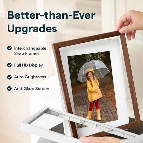 Skylight Digital Picture Frame 2 – 10" Full HD Wi-Fi Touch Screen, 16GB Digital Photo Frame, Load Photos & Videos Directly from Phone, Anti-Glare – Ideal for Personalized Gifting, Classic White thumbnail 8