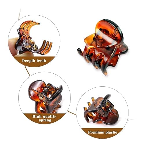 Qufiiry 30PCS Mini Hair Clips, Small Hair Clips, Mini Claw Hair Clips, Small Hair Clips for women with Storage bags, Non-slip Hair Catch for Women Girl's Hair Black and Brown thumbnail 4