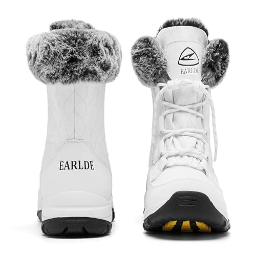 Womens Snow Boots Waterproof Winter Boots Mid-Calf Warm Anti-Slip Lace Up Outdoor Winter Boots thumbnail 4