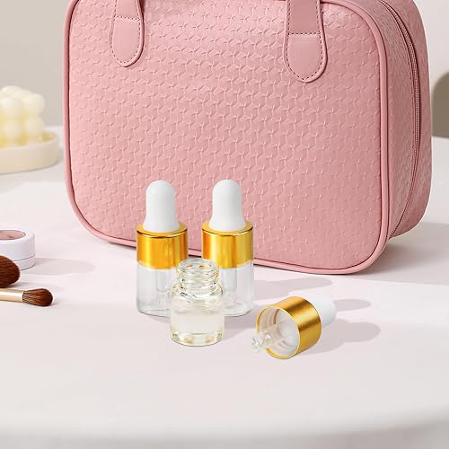10pcs Mini Glass Dropper Bottle for Essential Oil,1ml Small Clear Sample Dropper Vails with Gold Cap,Perfume Cosmetic Liquid Containers for Traveling (2ml, 10) thumbnail 2