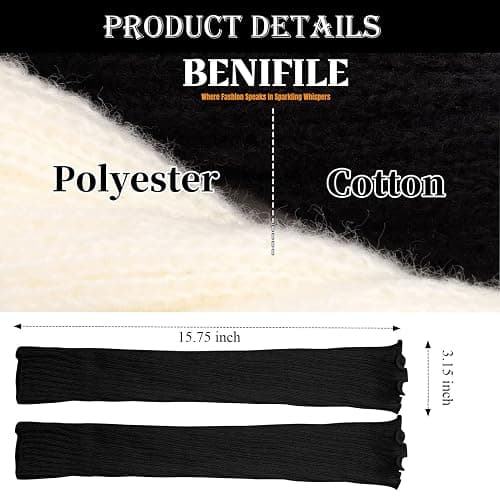 BENIFILE 2 Pairs White Black Leg Warmers 80s Y2k Ribbed Knit Legwarmers for Women Girls Ladies Leg Warmer UK Womens Fashion Ankle Warmers for Ballet Yoga Dance Ice Skating thumbnail 7