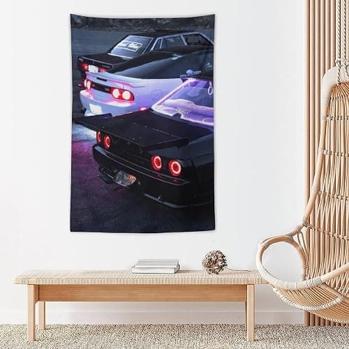 josnmre JDM Car R35 Fast Sports Street Tapestry Wall Hanging for Bedroom Aesthetic Art Home Decor Dorm Classroom Living Room Tapestries 40"x60" thumbnail 5
