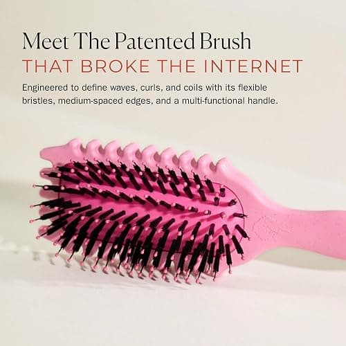 Bounce Curl Define EdgeLift Brush, 5-in-1 Tool for Effortlessly Defined Curls, Waves & Coils, Reduces Frizz - Pink thumbnail 3