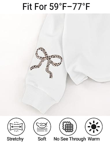 EXARUS Girls Bow Graphic Hoodies Oversized/Cropped Hoodie Teen Pullover Long Sleeve Hooded Sweatshirt Casual Preppy Cute thumbnail 4