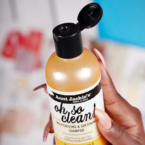 Aunt Jackie's Curls and Coils Oh So Clean Deep Moisturizing and Softening Hair Shampoo for Natural Curls, Coils and Waves, Enriched shea Butter, 12 oz thumbnail 5