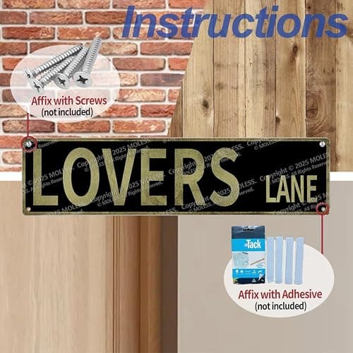 “Lovers Lane" street sign wall decor 16x4″ thumbnail 5