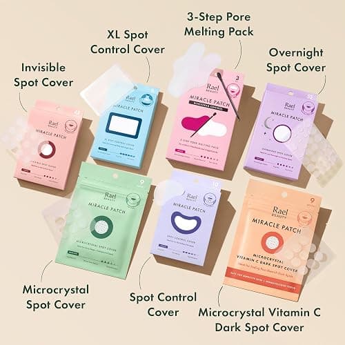Rael Pimple Patches - Miracle Overnight Spot Cover, Thicker & Extra Adhesion, Hydrocolloid Acne Treatment for Face, Zits & Blemishes, Korean Skin Care, Vegan & Cruelty-Free, 3 Sizes (104 Count) - 104 Count (Pack of 1) thumbnail 8