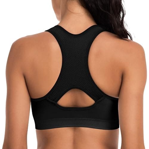 Racerback Sports Bras for Women with Pads - High Impact Athletic Tank Tops for Yoga and Workout Brassieres Bra thumbnail 3