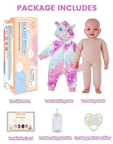 BABESIDE Baby Dolls, 17inch Large Realistic Cute Soft Body Baby Doll Real Life Baby Dolls with Accessories for 3+ Year Old Girls Gifts, Pretend Play, Collection thumbnail 6