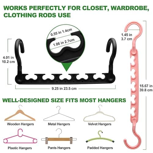 8-Pack-Closet-Organizers-and-Storage,Sturdy Organization-and-Storage-Hangers-Space-Saving for Wardrobe,Dorm-Room-Essentials for College Students Girls Smart Clothes Hanger Apartment Essentials thumbnail 3
